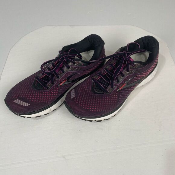 Brooks Shoes - Brooks Ghost 12 Shoes Women Size 9.5 B Black Hollyhock Purple Running Sneakers
